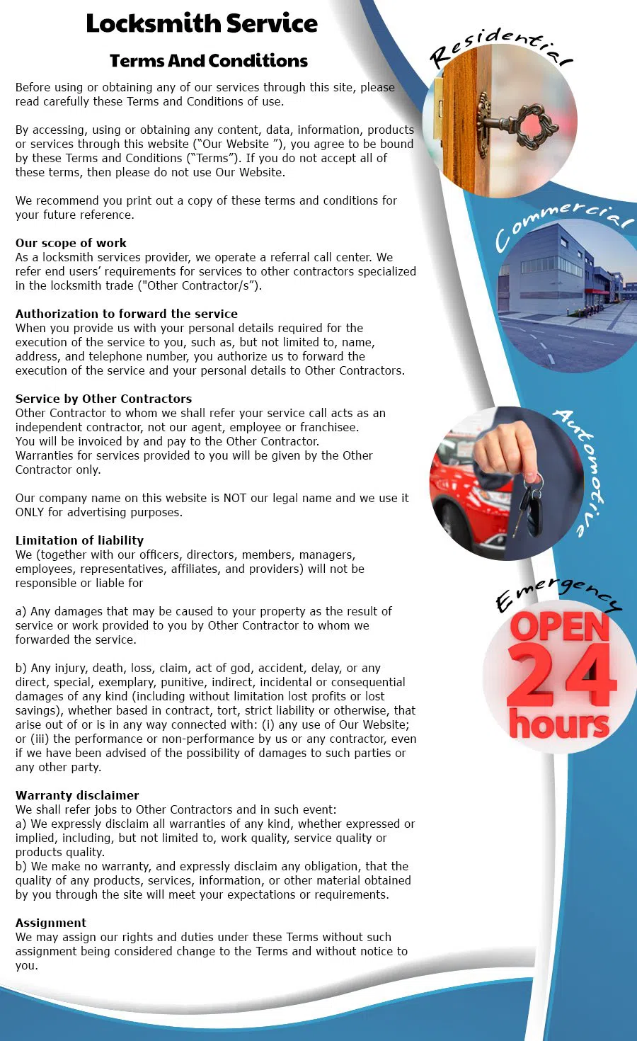 Gallery Lock & Key Store San Diego, CA 619-215-9191 - terms-ls